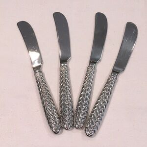 4 Ralph Lauren Butter Knives Equestrian Braid